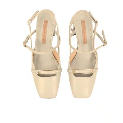 Slingback Jorge Bischoff Feminina Off White Couro