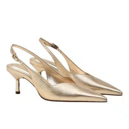 Slingback Jorge Bischoff Feminino Dourado Couro
