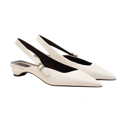 Slingback Jorge Bischoff Feminino Off White Couro