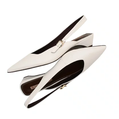 Slingback Jorge Bischoff Feminino Off White Couro