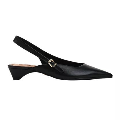 Slingback Jorge Bischoff Feminino Preto Couro