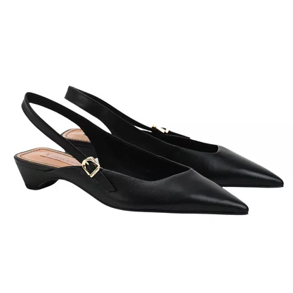 Slingback Jorge Bischoff Feminino Preto Couro