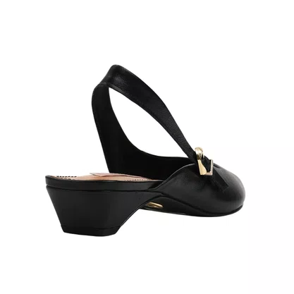 Slingback Jorge Bischoff Feminino Preto Couro