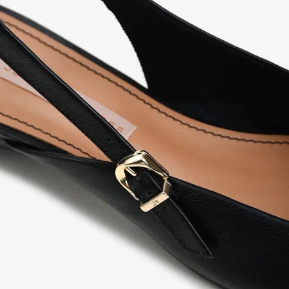 Slingback Jorge Bischoff Feminino Preto Couro