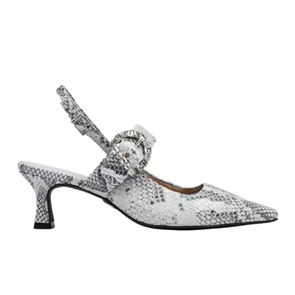 Slingback Jorge Bischoff Feminino Snake Azul Hortênsia Couro 