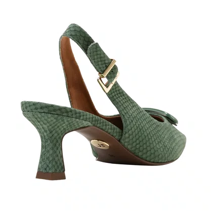 Slingback Jorge Bischoff Feminino Verde Bambu Couro