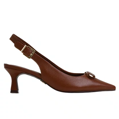 Slingback Jorge Bischoff Marrom Tabaco Couro