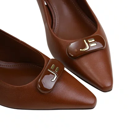 Slingback Jorge Bischoff Marrom Tabaco Couro
