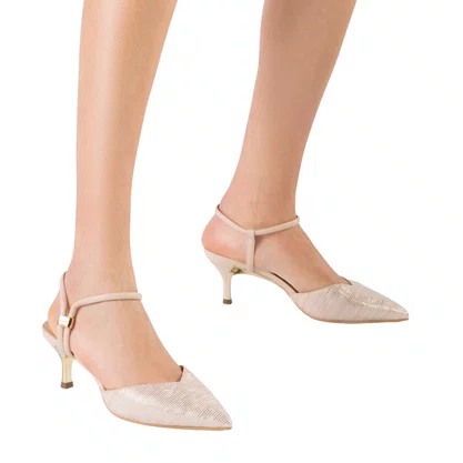 Slingback Luz da Lua Feminino Luce Bege Couro