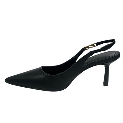 Slingback Santa Lolla Feminino Salto fino Preto Couro