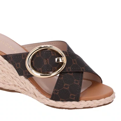 Tamanco Anabela Luz da Lua Feminino Mocca Amendoa 