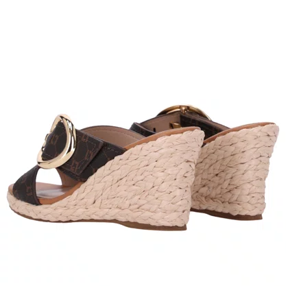 Tamanco Anabela Luz da Lua Feminino Mocca Amendoa 