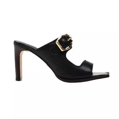 Tamanco Jorge Bischoff Feminino Preto Couro Camuça