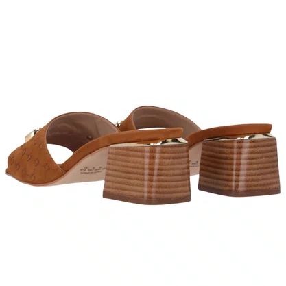 Tamanco Luz da Lua Feminino Bison Caramelo Couro