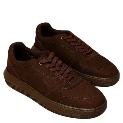 Tênis Calvin Klein Chunky Masculino Marrom Couro