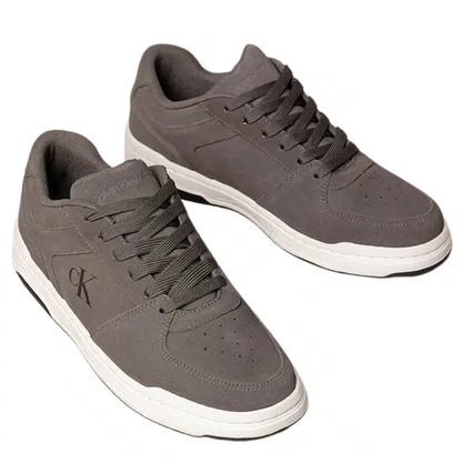 Tênis Calvin Klein Court  Masculino Jeans Chumbo Couro Camurça 