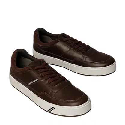 Tênis Calvin Klein Masculino Palito Basic Marrom