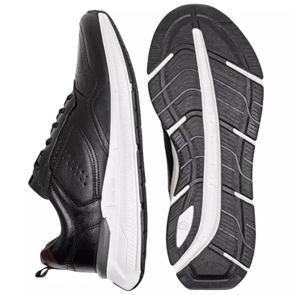 Tênis Democrata Masculino Denim Brad Ultra Light Preto Couro