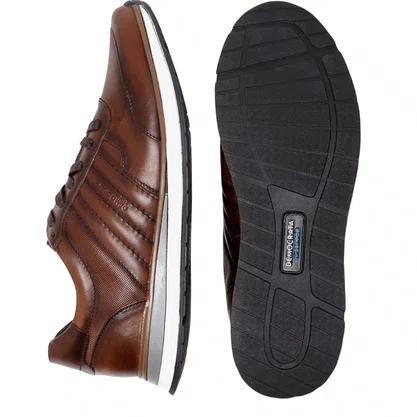 Tênis Democrata Masculino Denim Grow Hi-Soft 32 Conhaque Couro