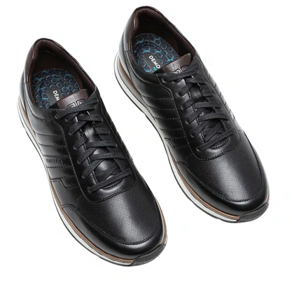 Tênis Democrata Masculino Denim Grow Hi-Soft 32 Preto Couro