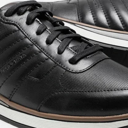 Tênis Democrata Masculino Denim Grow Hi-Soft 32 Preto Couro
