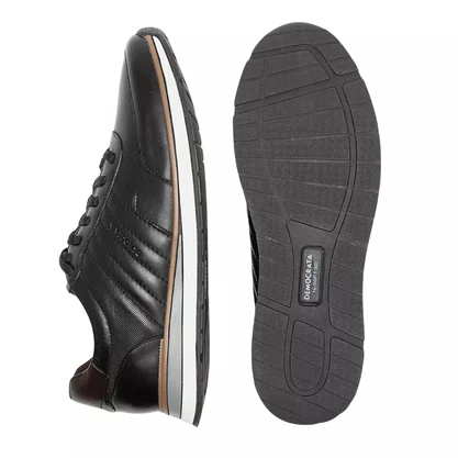 Tênis Democrata Masculino Denim Grow Hi-Soft 32 Preto Couro
