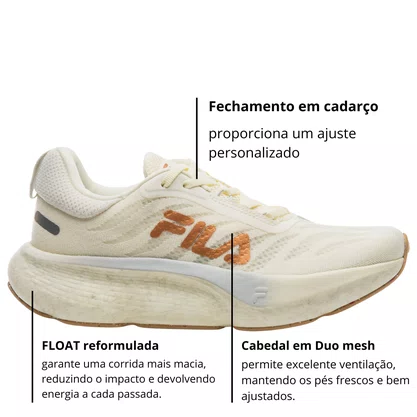 Tênis Fila Float Maxxi 2 Feminino Creme Cobre Cinza Gelo