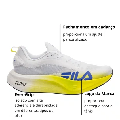 Tênis Fila Float Maxxi 2 Pro Masculino Branco Amarelo