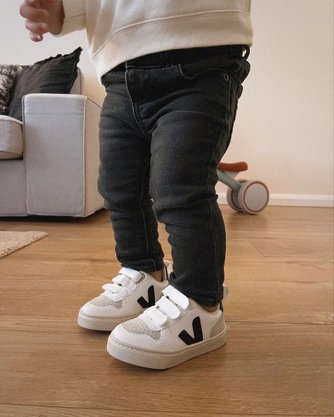 Tênis Infantil Veja V-10 White Black