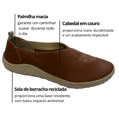 Tênis Ipadma Canela Macadamia Couro