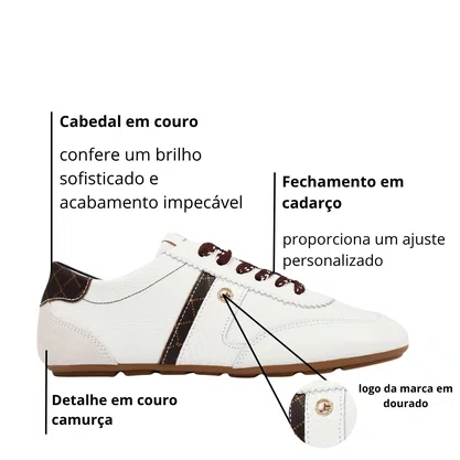 Tênis Jorge Bischoff Frminino Branco Couro