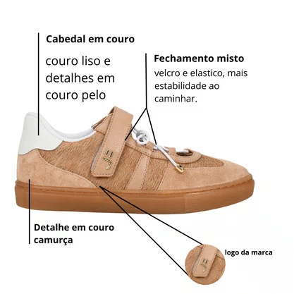 Tênis Jorge Bischoff Feminino Tênis Nude Carvalho Pelo Liso Nude Couro 