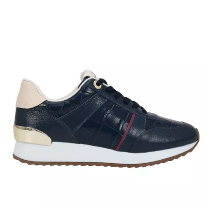 Tênis Jorge Bischoff Feminino Jogger Marinho Couro Croco