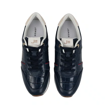 Tênis Jorge Bischoff Feminino Jogger Marinho Couro Croco