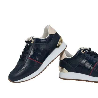 Tênis Jorge Bischoff Feminino Jogger Marinho Couro Croco