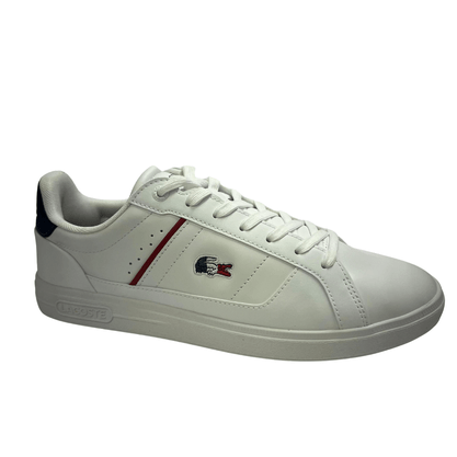 Tênis Lacoste Masculino Europa Pro White Navy Red Couro