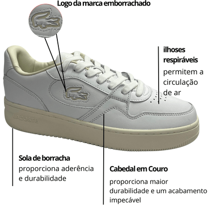 Tênis Lacoste Masculino L001 Set Off White Couro