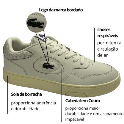 Tênis Lacoste Masculino Lineset Off White Couro