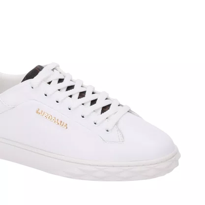 Tênis Luz da Lua Feminino Branco Monograma Couro