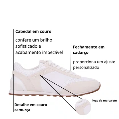 Tênis Luz da Lua Feminino Branco Panna Couro Camurça