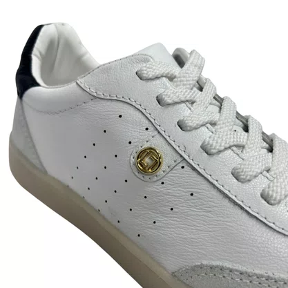 Tênis Luz da Lua Feminino Branco Preto Couro 
