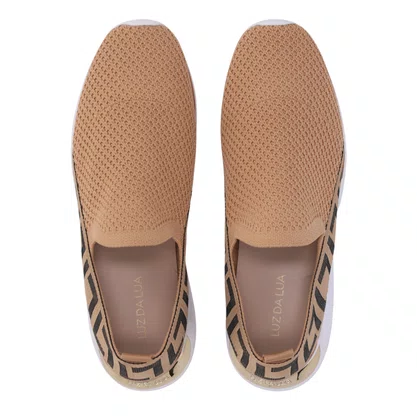 Tênis Luz da Lua Feminino Knit Bege