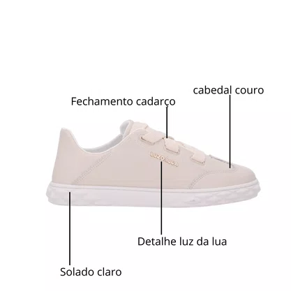 Tênis Luz da Lua Feminino Saara Panna Couro 