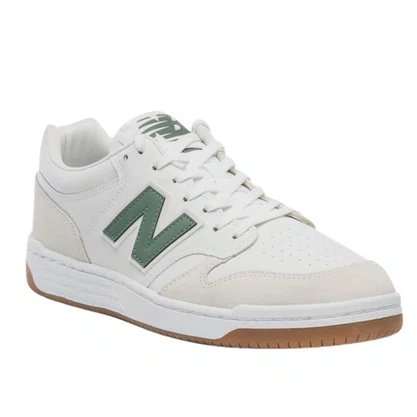 Tênis New Balance 480 Masculino Branco Verde Couro 
