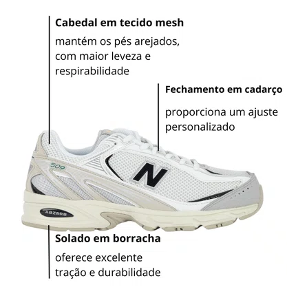 Tênis New Balance Feminino 509 Cinza Branco