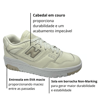 Tênis New Balance Feminino 550 Bege Couro