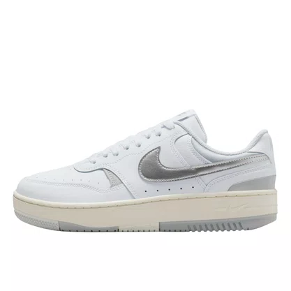 Tênis Nike Feminino Gamma Force Branco Prata Couro