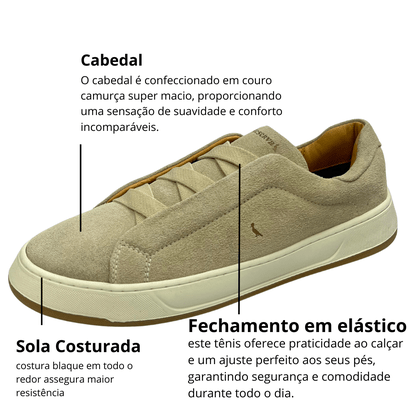 Tênis Reserva Croma Masculino Areia Couro Suede 