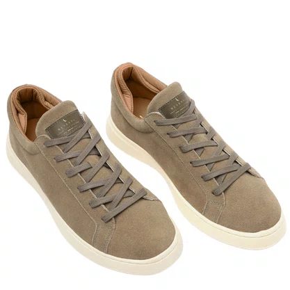 Tênis Reserva Masculino Rufy Cimento Natural Couro Camurça