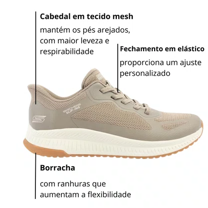 Tênis Skechers Feminino Bobs Squas 4 Castanho
